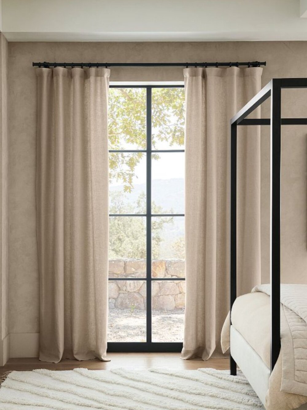 Pottery Barn Belgian Flax Linen Blackout Curtain, 100x108 Dark Flax